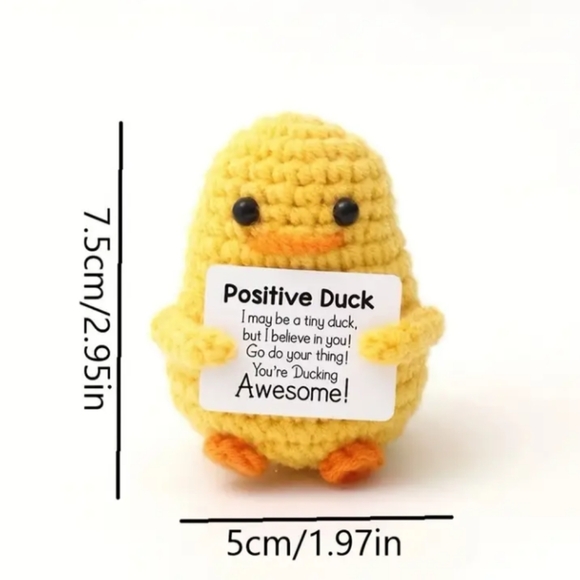 Handmade Woven Positive Energy Little Yellow Duck #New - Picture 3 of 6